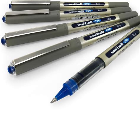 blue uni ball pens